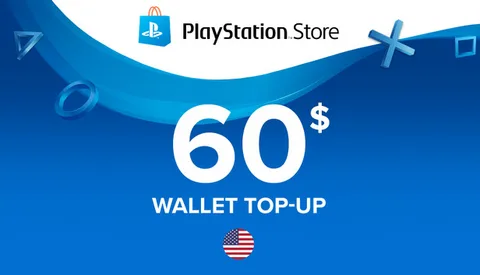 Carte PSN – PlayStation Store (compte US) – 60 USD