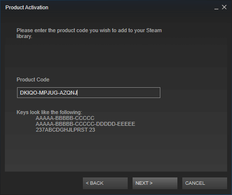 A small window will appear, you will then have to enter the code of the game you purchased on Instant Gaming