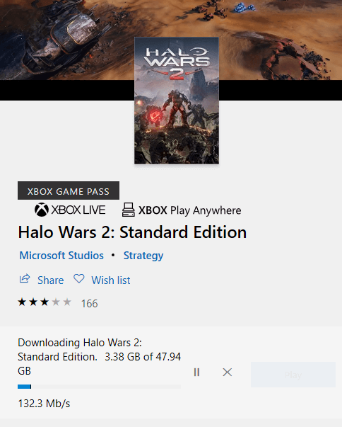 The game available in My library