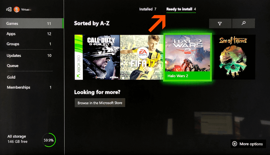 Ready to install, install your game